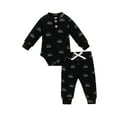 thumbnail image 1 of Kiapeise Baby Boys Girls Knitted Outfit Long Sleeve Sun Print Ribbed Romper Pants 2Pcs Sets, 1 of 9