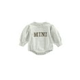 thumbnail image 1 of Kiapeise Baby Girl Leopard Mini Letter Print Sweatshirt Newborn Puff Sleeve Crewneck Romper Fall Winter Clothes, 1 of 8