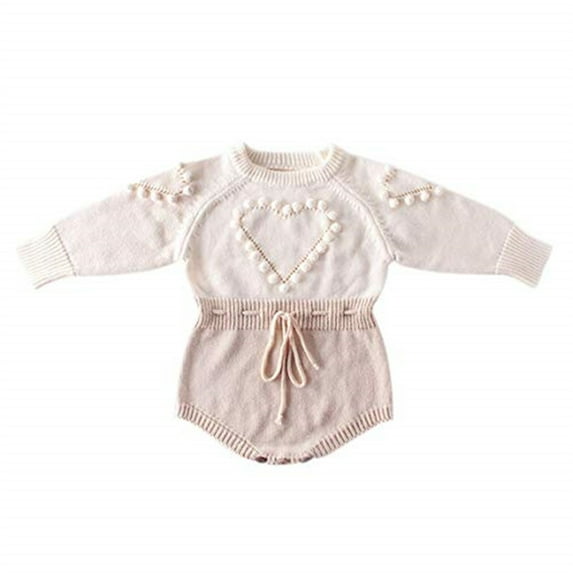 Kiapeise Baby Girl Long Sleeve Knitted Overalls Autumn Baby Romper Autumn Winter Jumpsuit