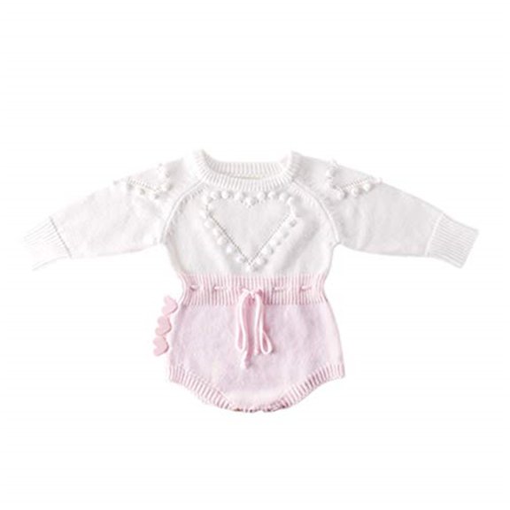 Kiapeise Baby Girl Long Sleeve Knitted Overalls Autumn Baby Romper Autumn Winter Jumpsuit