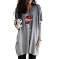 thumbnail image 1 of Kiapeise Christmas Tunic Tops for Women Snowman Reindeer Long Sleeve Pullover Tops Blouses, 1 of 2