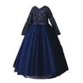 thumbnail image 1 of Kiapeise Girls Princess Dress Long-sleeved Sequins Mesh Banquet Dress, 1 of 8