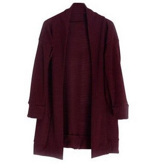 Kiapeise Kids Sweater, Solid Color Long Sleeve Cardigan Coat Knitwear Tops for Girls, Khaki/Wine Red