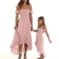 thumbnail image 1 of Kiapeise Mommy and Me Matching Dress Off Shoulder Chiffon Sleeveless Dress, 1 of 5