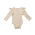 thumbnail image 1 of Kiapeise Newborn Baby Girl Autumn Winter Ruffle Knitted Romper Bodysuit Long Sleeve Jumpsuit Top One-Pieces, 1 of 6
