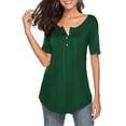 thumbnail image 1 of Kiapeise Plus Size Women Summer Loose Low Chest Wild Short Sleeve Pullover Top, 1 of 5