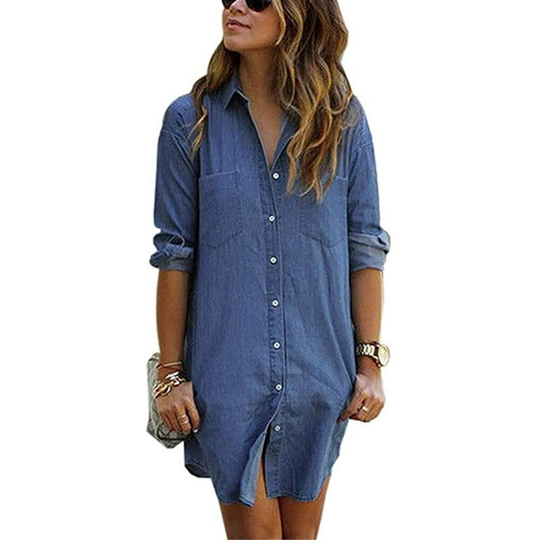 Lightweight denim best sale shirt dress