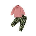 thumbnail image 1 of Kiapeise Toddler Baby Boy Girl Camo Outfit Long Sleeve Romper Hoodies Sweaters Tops Camouflage Long Pants Clothes Set, 1 of 9