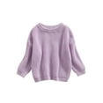 thumbnail image 1 of Kiapeise Toddler Baby Uni Round Neck Knitted Sweater Infant Kids Winter Warm Long Sleeve Solid Color Pullover Knitwear, 1 of 6
