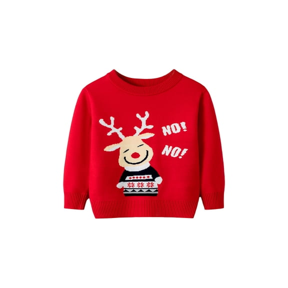 Kiapeise Toddler Boy Girl Christmas Sweater Crewneck Long Sleeve Cotton Knitted Pullover Sweatshirt Tops