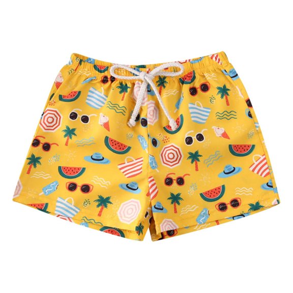 Kiapeise Toddler Boys Beach Shorts, Tropical Print Elastic Waist Bottoms