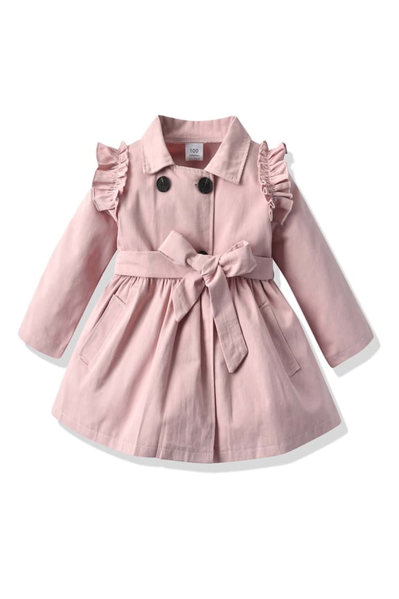 Toddler Girl Dress Coat Long Sleeve Button A Line Jacket Fall Winter Outwear Trenchcoats
