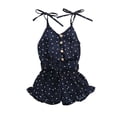 thumbnail image 1 of Kiapeise Toddler Girl Summer Sleeveless Romper Heart Printed Jumpsuit, 1 of 5
