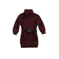 thumbnail image 1 of Kiapeise Toddler Girls Fall Sweater Dress with Belt Solid Long Sleeve Knit Oversized Sweatshirt Dress, 1 of 6