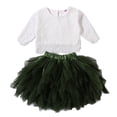 thumbnail image 1 of Kiapeise Toddler Girls Lace Long Sleeve T-Shirt + Tutu Skirt Princess Dress, 1 of 8