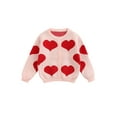 thumbnail image 1 of Kiapeise Toddler Kids Girls Valentine's Day Knit Cardigan Red Hearts Print Sweet Sweater Button Down Princess Top Pink, 1 of 7