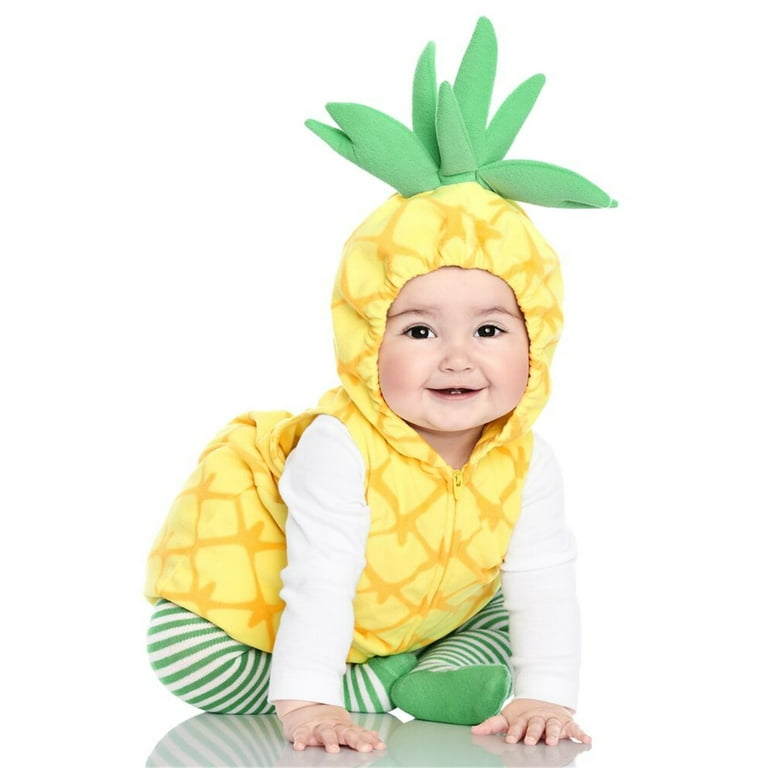 Kiapeise Unisex Baby Halloween Costumes Velvet Avocado Pineapple Hooded Romper Jumpsuit with Stocking Outfits 2Pcs Infant Unisex Size 18 24 Months