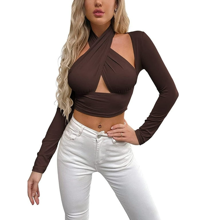 Halter neck sales wrap top