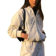 Kiapeise Womens Skeleton Zip Up Hoodies Rhinestone Graphic Oversized Pullovers Sweatshirt Goth jacket with Pockets