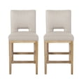 thumbnail image 1 of Kiara Contemporary Fabric Upholstered 27 Inch Counter Stools, Set of 2, Wheat and Weathered Natural, 1 of 8
