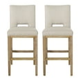 thumbnail image 1 of Kiara Contemporary Fabric Upholstered 31 Inch Barstools, Set of 2, Wheat and Weathered Natural, 1 of 8