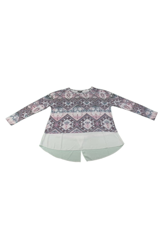 Kiara Ladies Size XX-Large Long Sleeve Light Sweater with Mock Undershirt, Blush