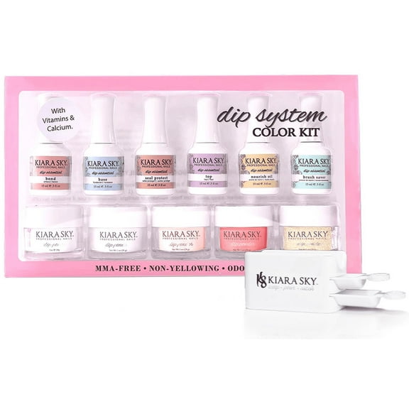 Kiara Sky Dip Dipping Powder System Starter RED KIT + Recycling Case