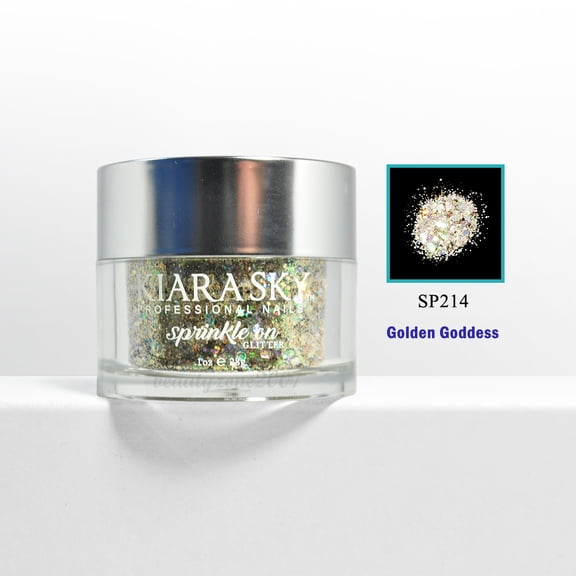 Kiara Sky Sprinkle On Glitter Nail Powder SP214 - Golden Goddess 1oz