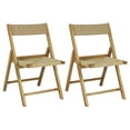 thumbnail image 1 of Kiawah Coastal Modern Wood Woven Seagrass Folding Chair, Natural (Set of 2), 1 of 9