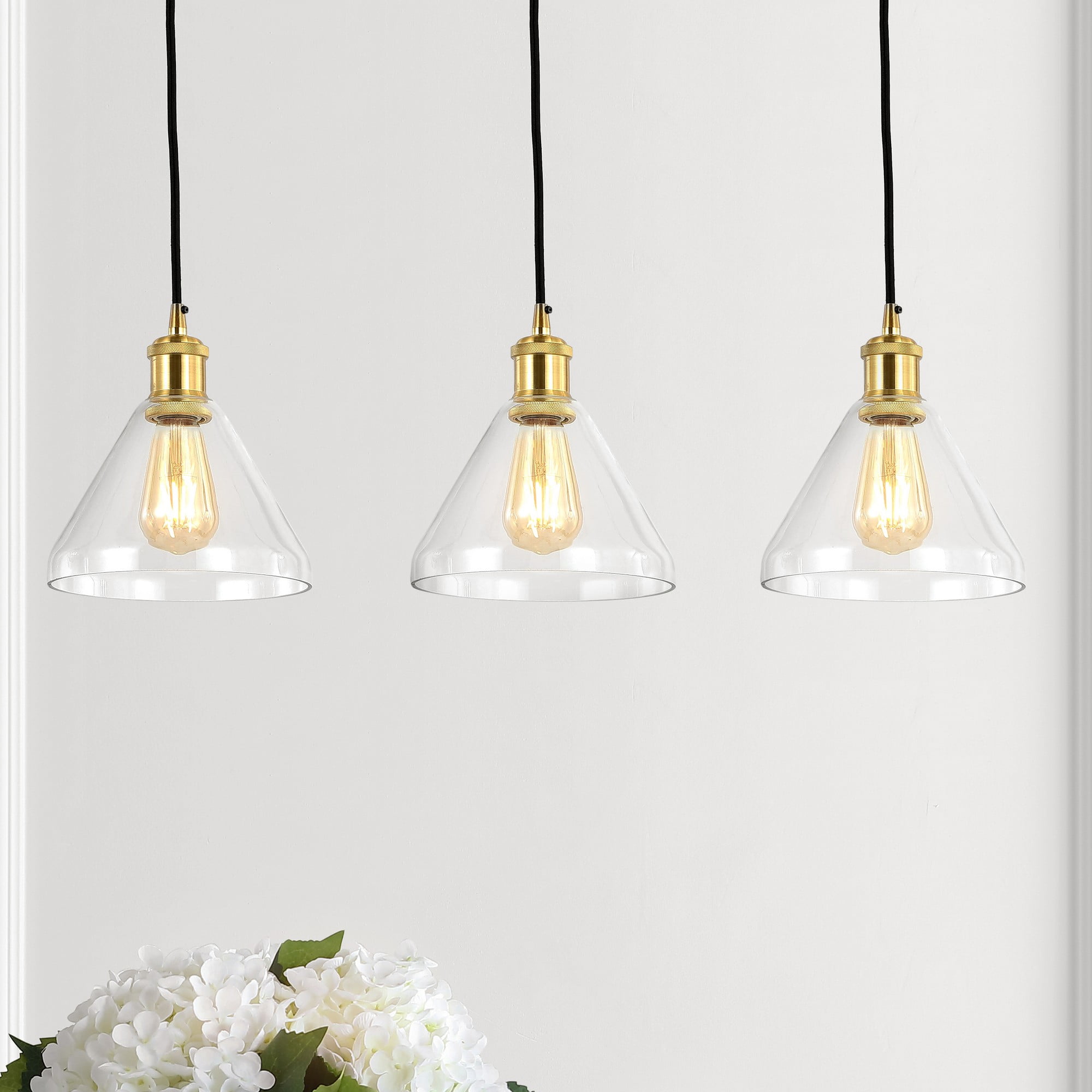 Kiawah Island Brushed Gold 30.5" LED Linear Pendant with Clear Glass
