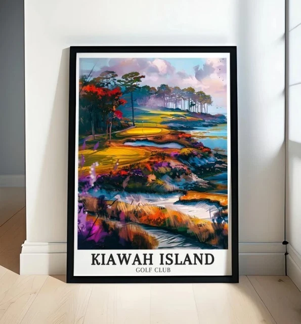 Kiawah Ocean Golf Course Map Canvas, Golf Wall Art, Gift For Golfers main image 1