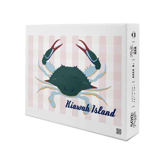 Kiawah Island, South Carolina, Blue Crab, Vector Style (19x27 inches, Premium 500 Piece Jigsaw Puzzle for Adults and Family, Made in USA)