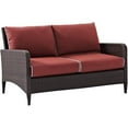 thumbnail image 1 of Kiawah Outdoor Wicker Loveseat, Sangria & Brown, 1 of 1