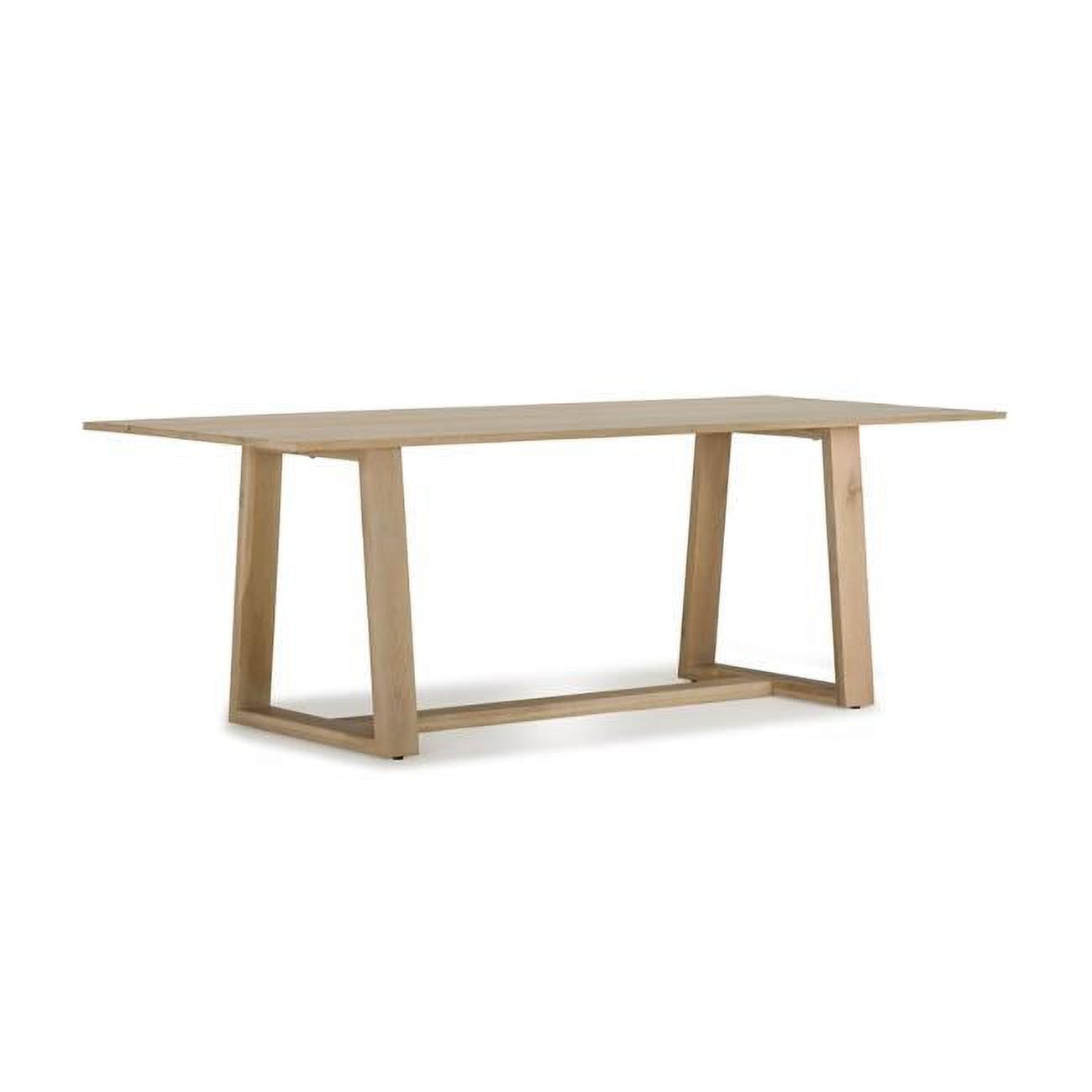 Kiayara Natural Oak Wood Dining Table with Angular Base