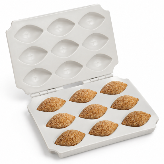 Kibbeh Rolls Maker & Meatball Mold - Diy Plastic Manual Meatloaf Press Tool For Making Fried (9 Grids)
