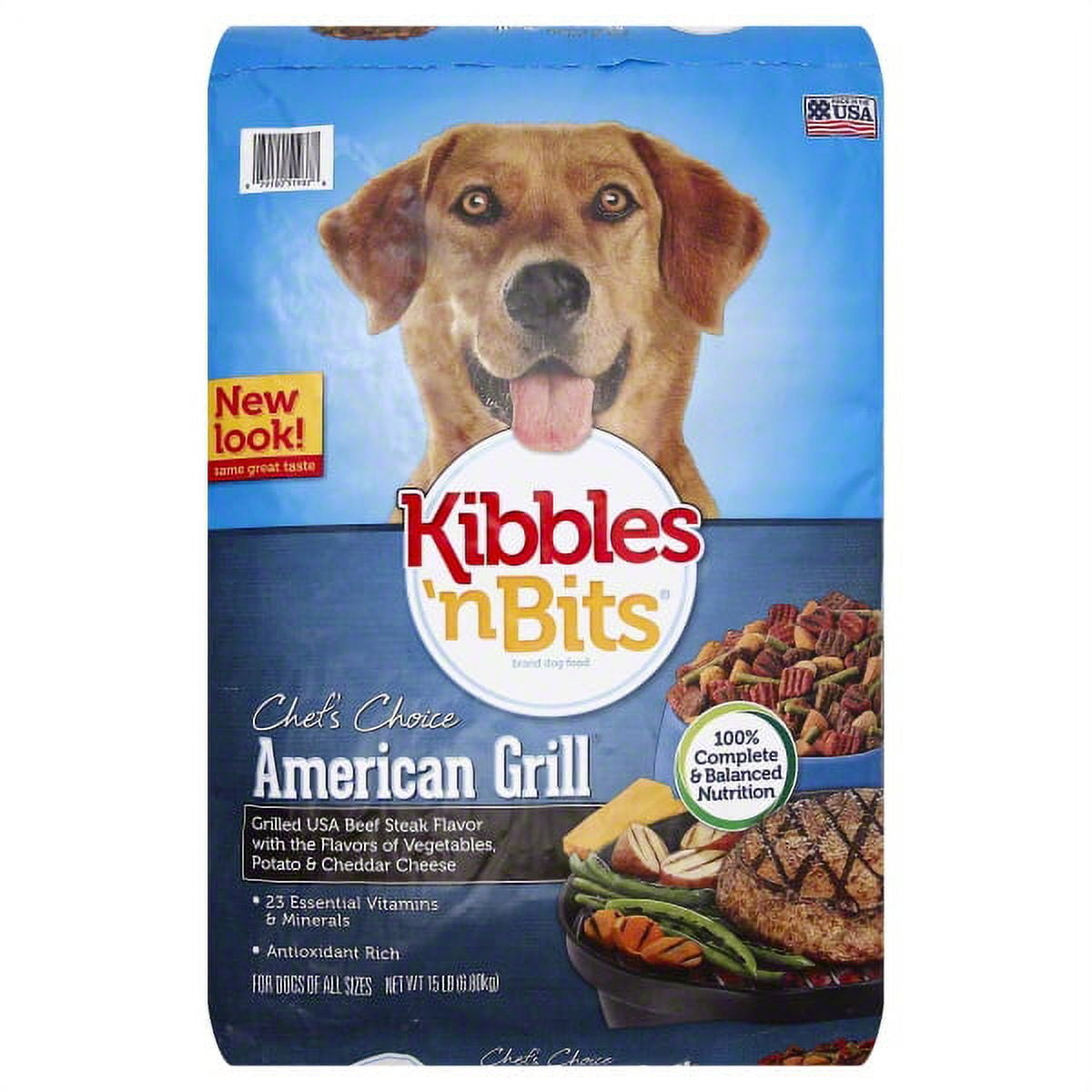 Kibbles n Bits American Grill Grilled USA Beef Steak Flavor Dry Dog Food 15 Pound Walmart