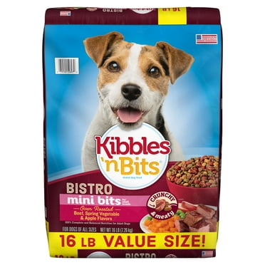 Kibbles 'n Bits Bistro Mini Bits, Oven Roasted Beef, Vegetable & Apple Dry Dog Food, 16 lb. Bag