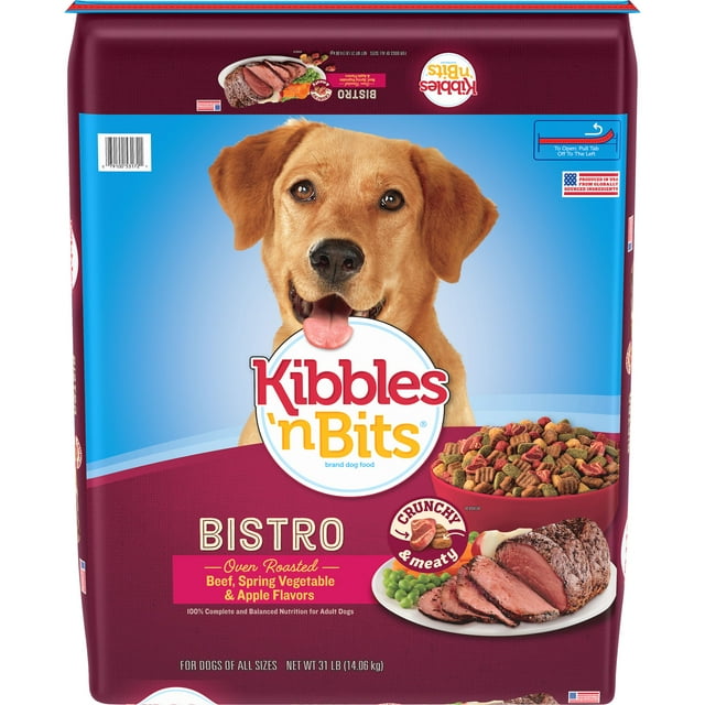 Kibbles 'n Bits Bistro Oven Roasted Beef Flavor Dog Food, 31Pound