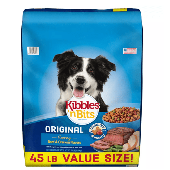 Kibbles 'n Bits Original All Life Stages Savory Beef and Chicken Recipe Dry Dog Food 45 lb