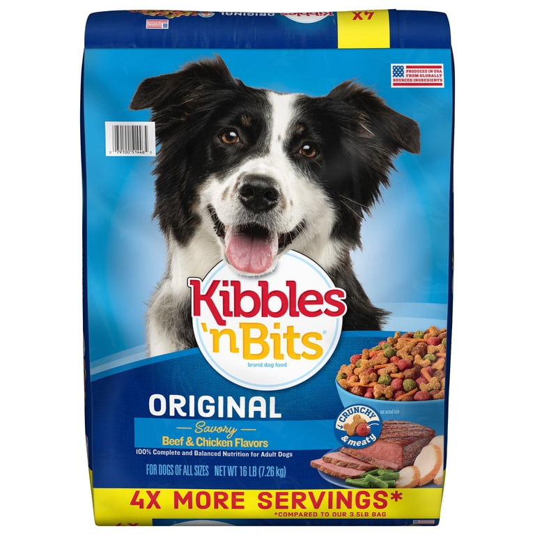Kibbles 'n Bits Original Savory Beef & Chicken Flavors Dog Food, 16 lb
