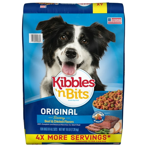 Kibbles 'n Bits Dry Dog Food, Original Savory Beef & Chicken Flavors, 16 lb. Bag