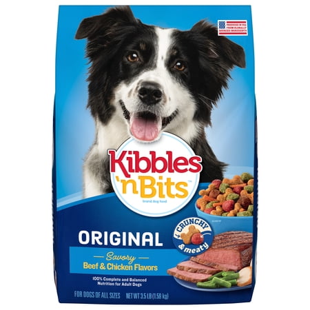 Kibbles 'n Bits Dry Dog Food, Original Savory Beef & Chicken Flavors, 3.5 lb. Bag