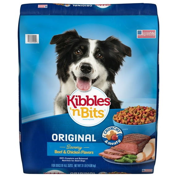 Kibbles 'n Bits Dry Dog Food, Original Savory Beef & Chicken Flavors, (1) 31 lb. Bag