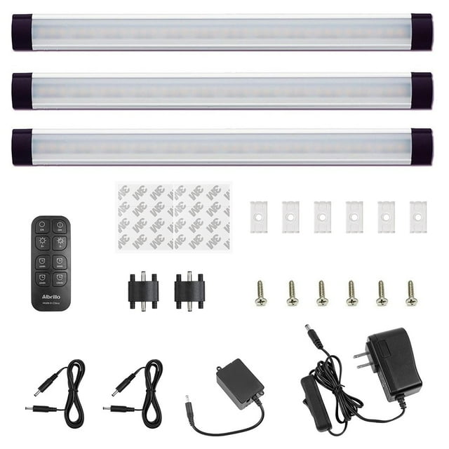 Kibhous 3 Pcs 12" Dimmable Under Lights, 12W Under Counter LED Light Bar Linkable Kit