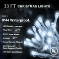 thumbnail image 1 of Kibhous 33ft 100 LED White Christmas String Lights, 8 Modes Connectable Clear Wire Twinkle Fairy Indoor, Plug-in Outdoor Waterproof for Christmas Wedding Party Tree, 1 of 3