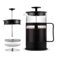 thumbnail image 1 of Kibhous French Press Coffee Machine Capacity 34Oz Coffee Machine, with 1 Filter, Heat-Resistant Borosilicate Glass, Black, 1 of 9
