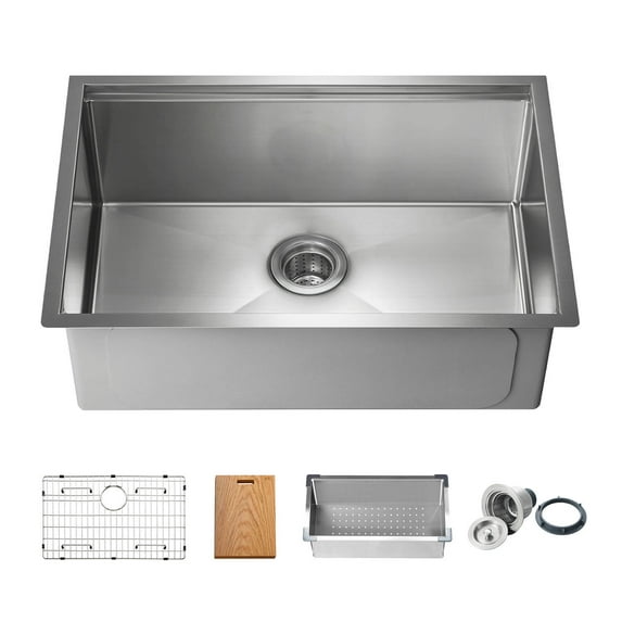 Kibi 28? Undermount Single Bowl Stainless Steel Workstation Sink ? K1-S28T