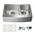 thumbnail image 1 of Kibi 33? Handcrafted Farmhouse Apron Double Bowl Stainless Steel Kitchen Sink ? K1-DF33, 1 of 3