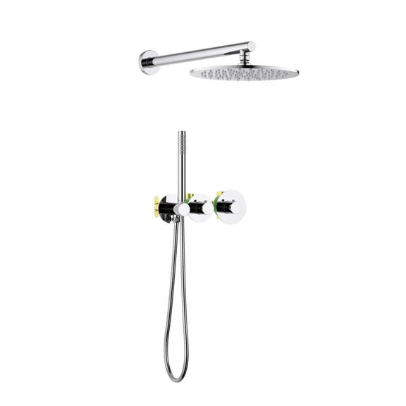 Kibi Circular 2 Function Thermostatic Shower System With Rough In Valve