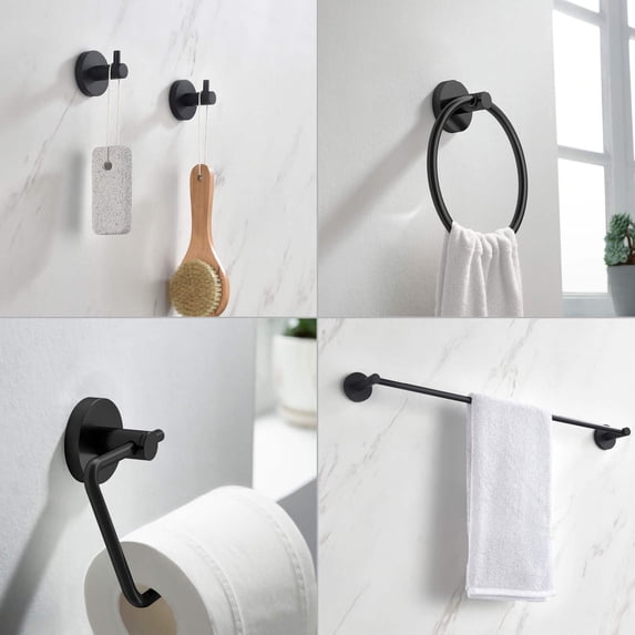 Kibi Circular 5-Piece Bathroom Hardware Set